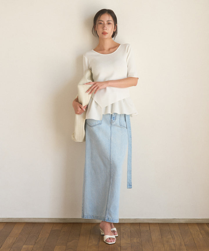 Asymmetry Cutting 2way Tops