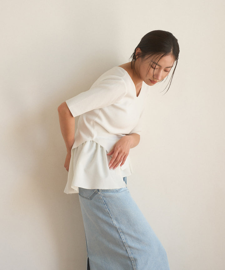 Asymmetry Cutting 2way Tops