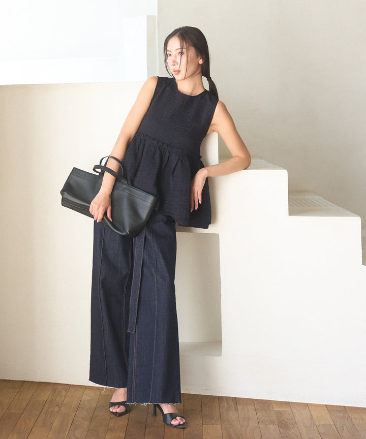 【INDIA made】Bumpy Semisheer Peplum Tops