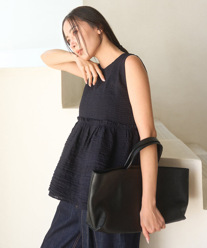 【INDIA made】Bumpy Semisheer Peplum Tops