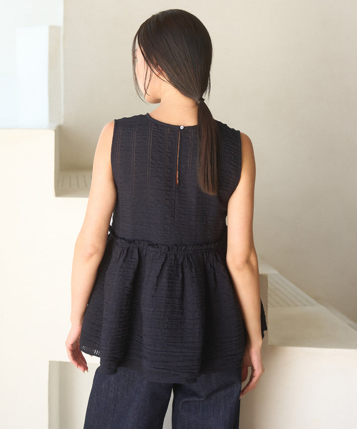 【INDIA made】Bumpy Semisheer Peplum Tops