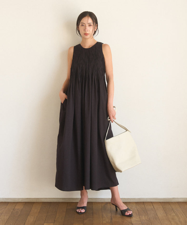 【INDIA made】Hand Pintuck Cotton Onepiece