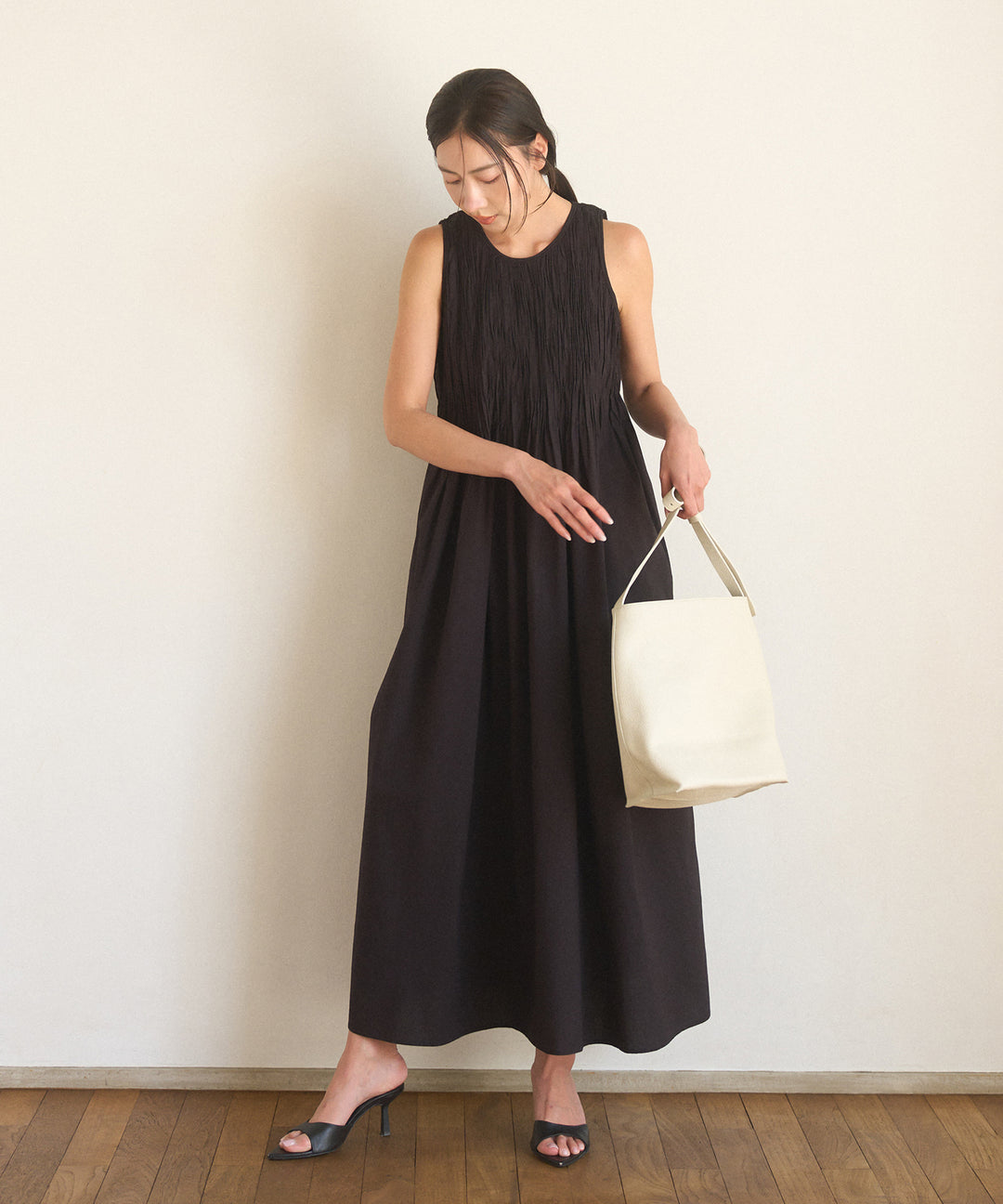 【INDIA made】Hand Pintuck Cotton Onepiece