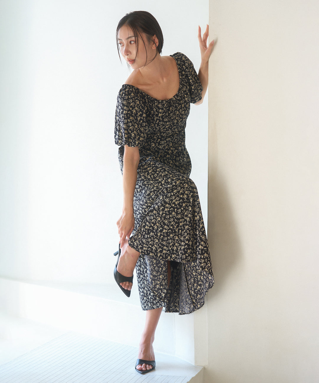 ANNETTE Floral Puff Dress