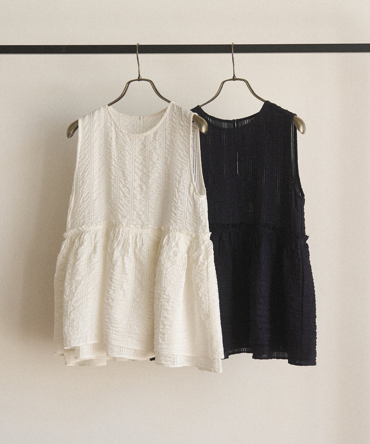 【INDIA made】Bumpy Semisheer Peplum Tops