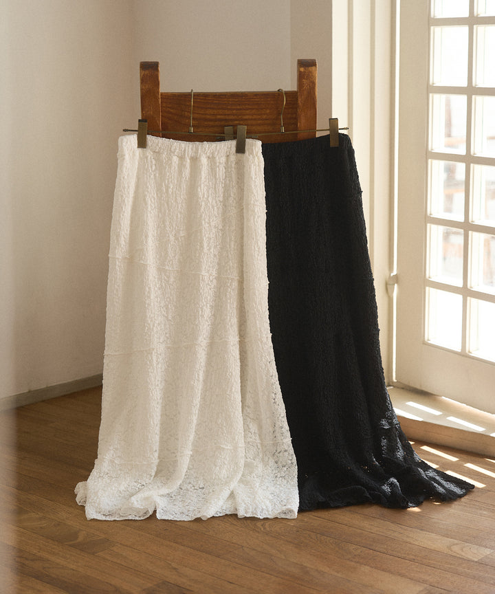 Stretch Bumpy Lace Skirt