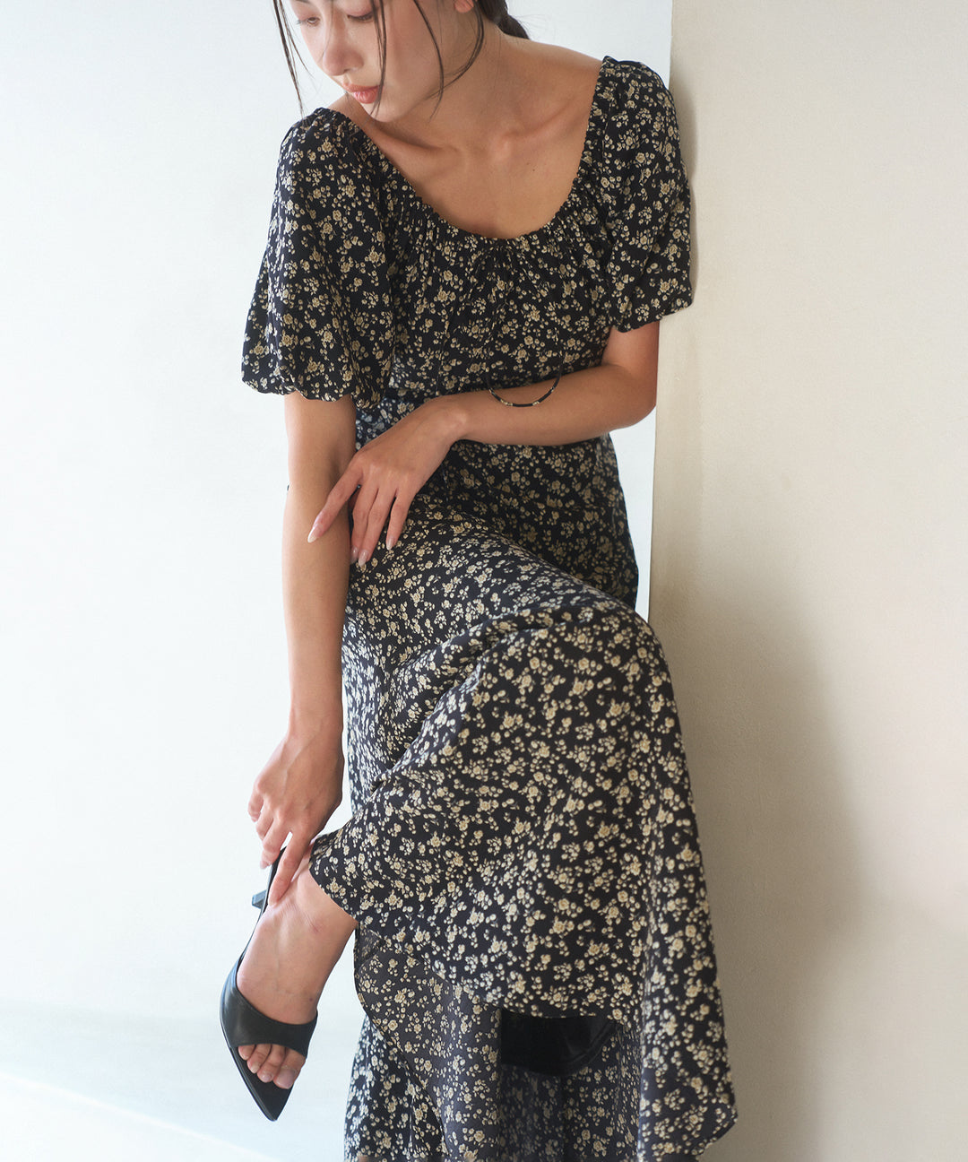 ANNETTE Floral Puff Dress