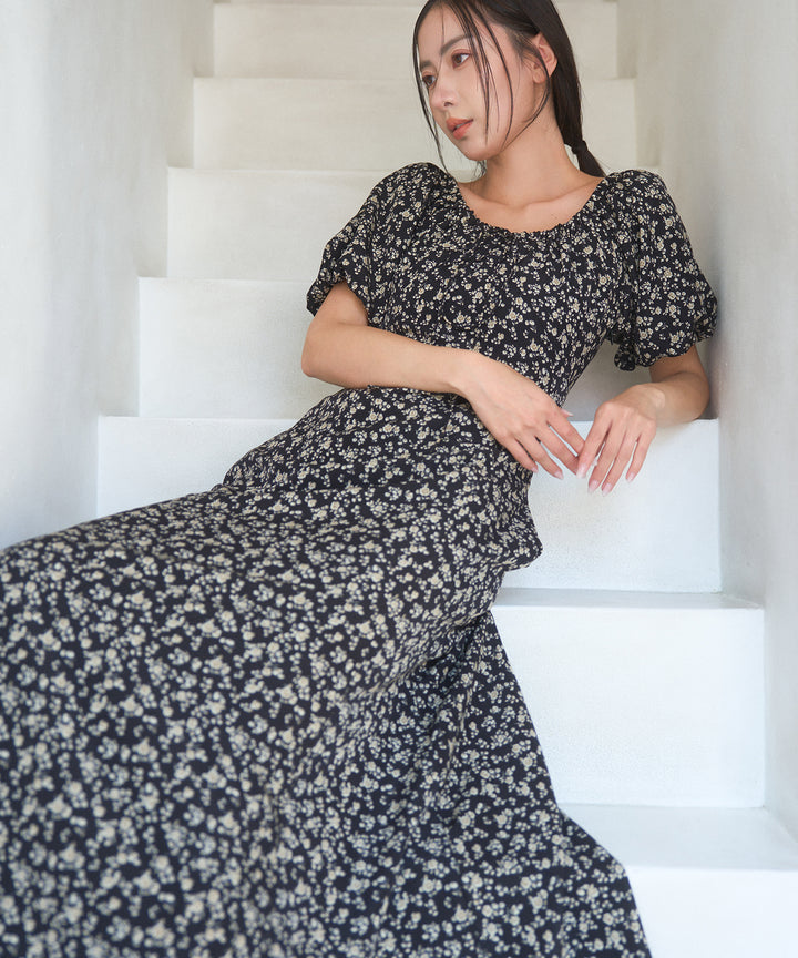ANNETTE Floral Puff Dress