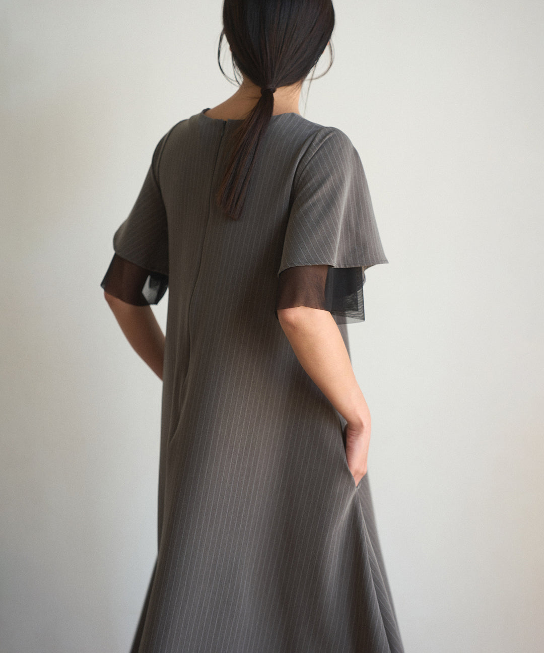 Pinstripe Flare Dress