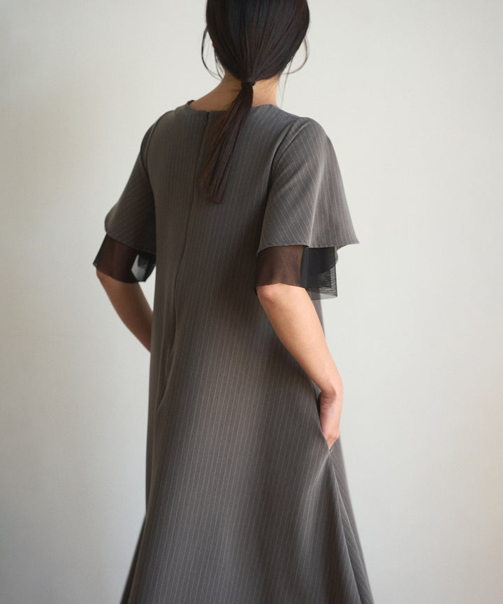 Pinstripe Flare Dress