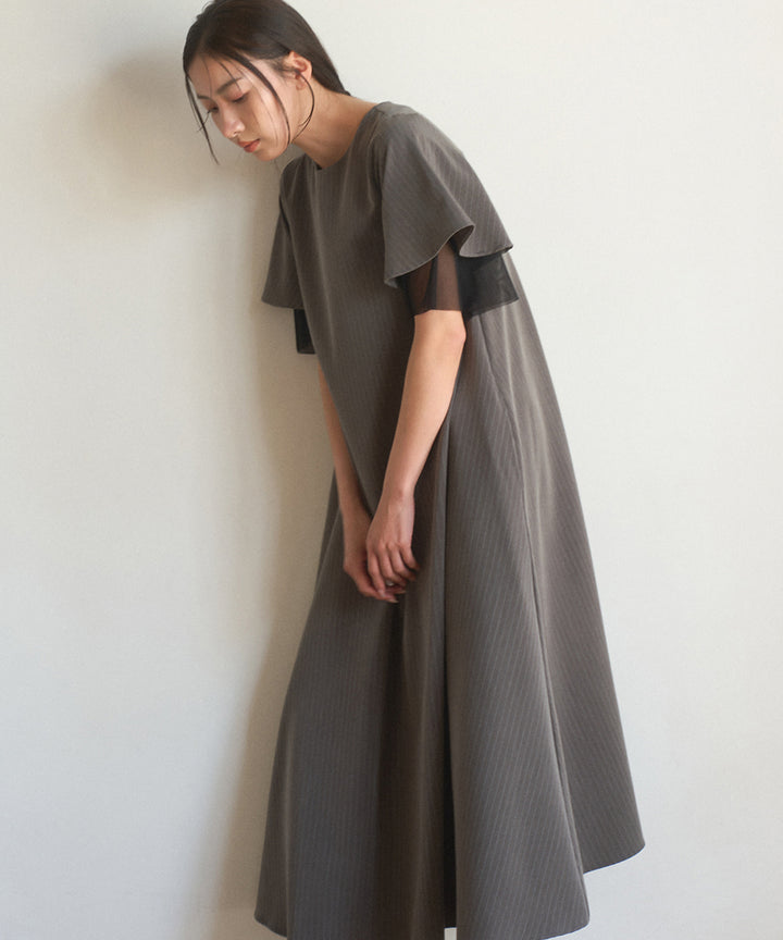 Pinstripe Flare Dress