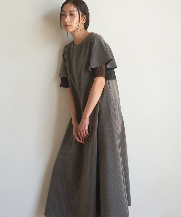 Pinstripe Flare Dress