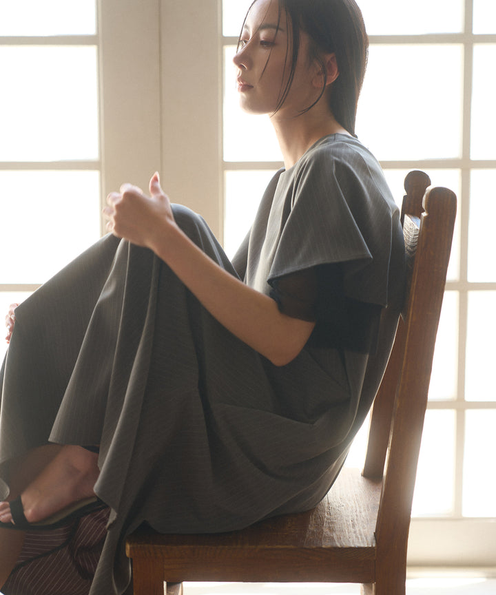 Pinstripe Flare Dress