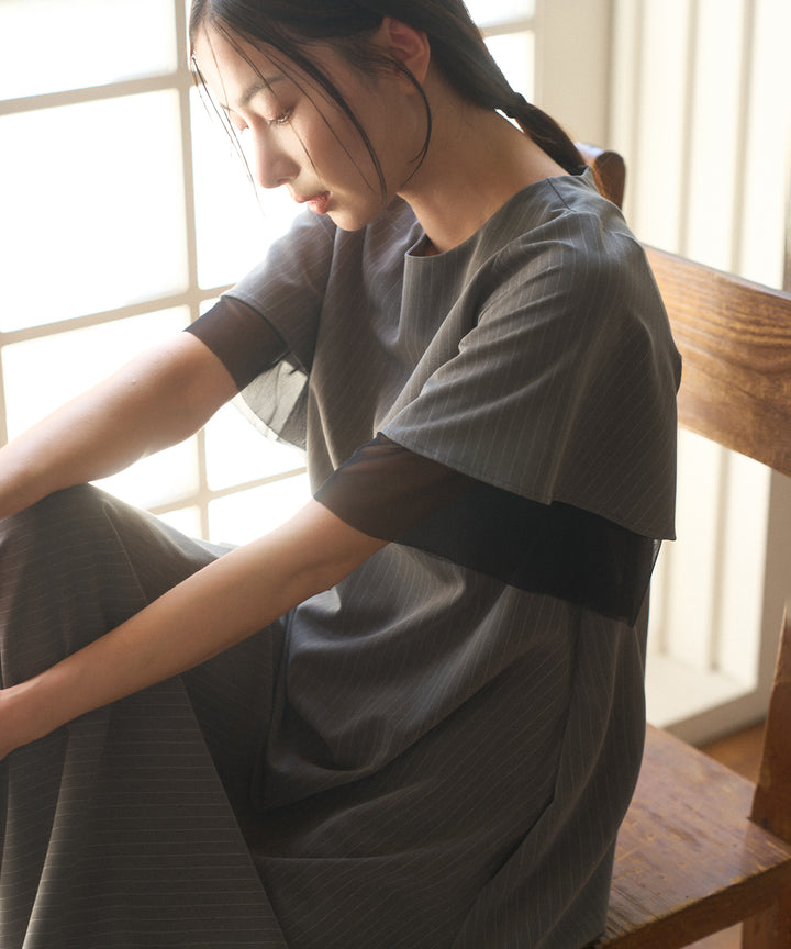Pinstripe Flare Dress