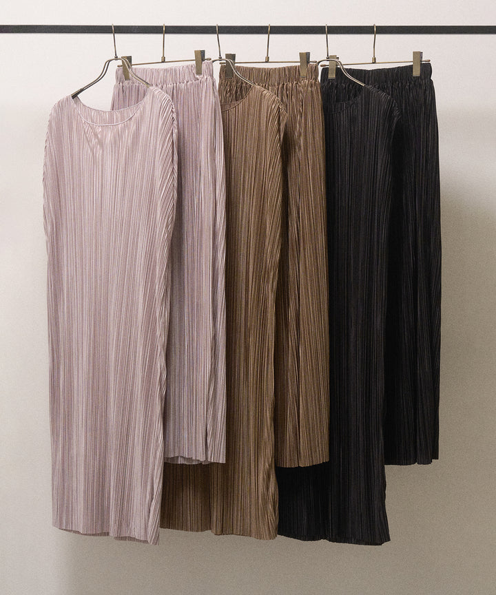 River Pleat Wide Dress