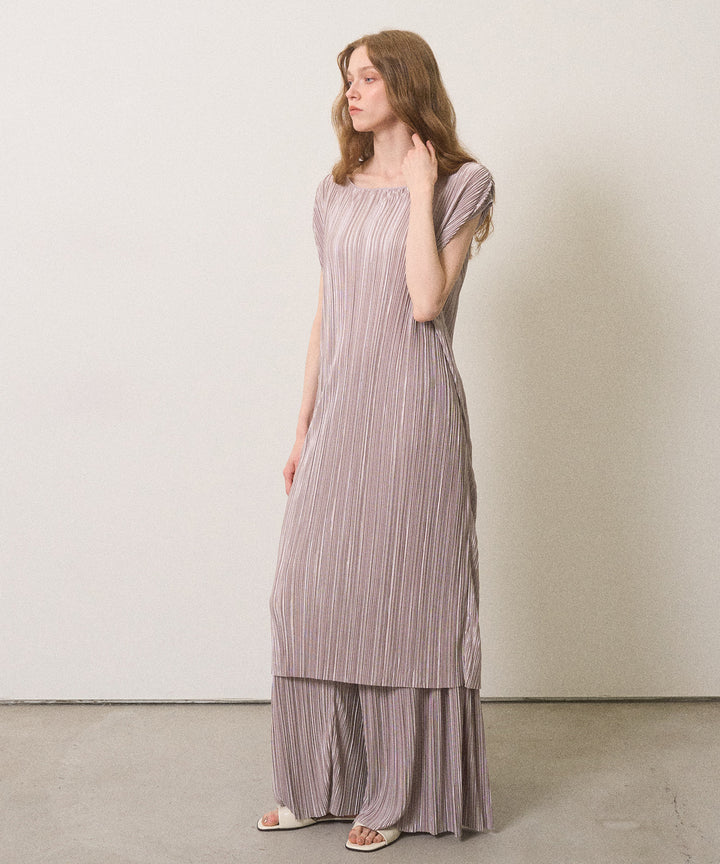 River Pleat Wide Dress