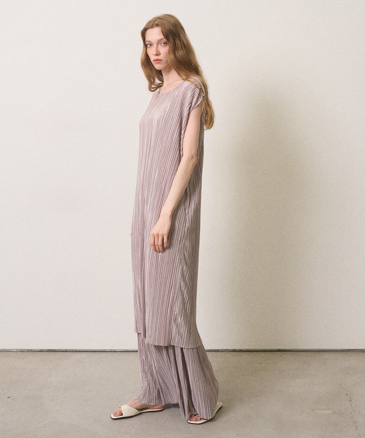 River Pleat Wide Dress