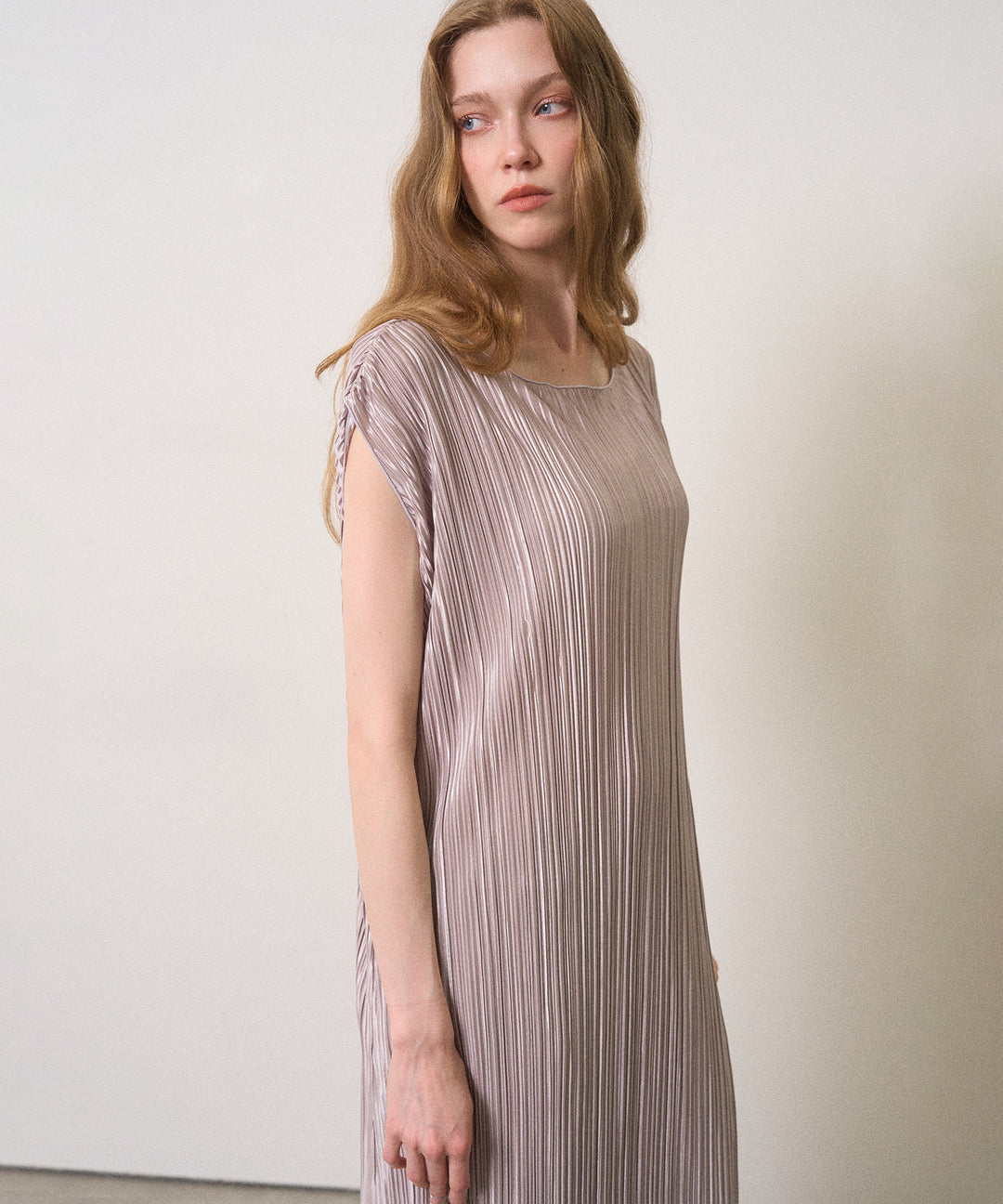 River Pleat Wide Dress