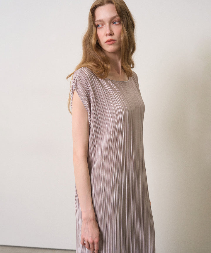 River Pleat Wide Dress