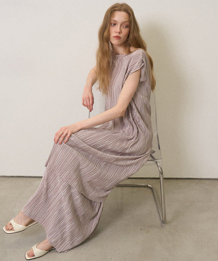 River Pleat Wide Dress