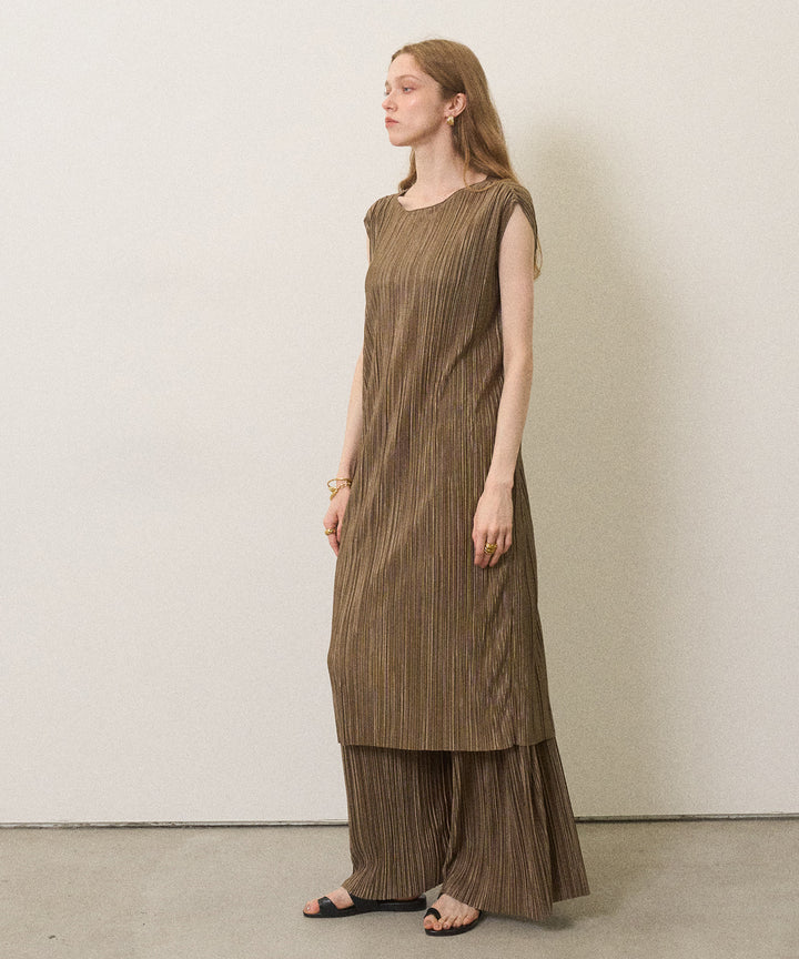 River Pleat Wide Dress