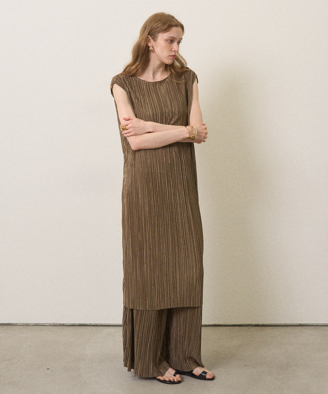 River Pleat Wide Pants