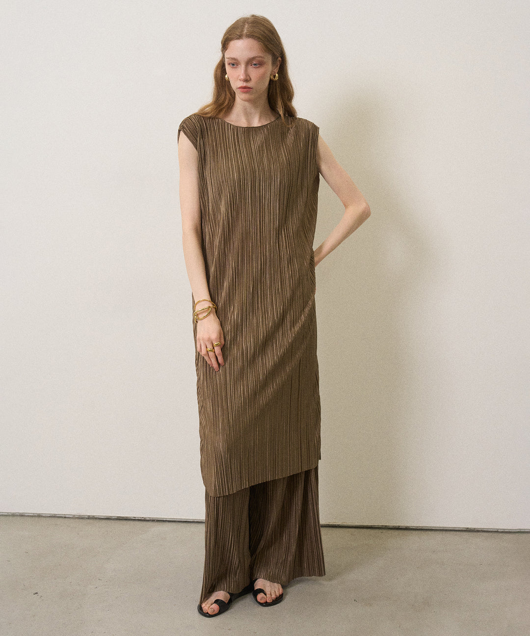 River Pleat Wide Pants