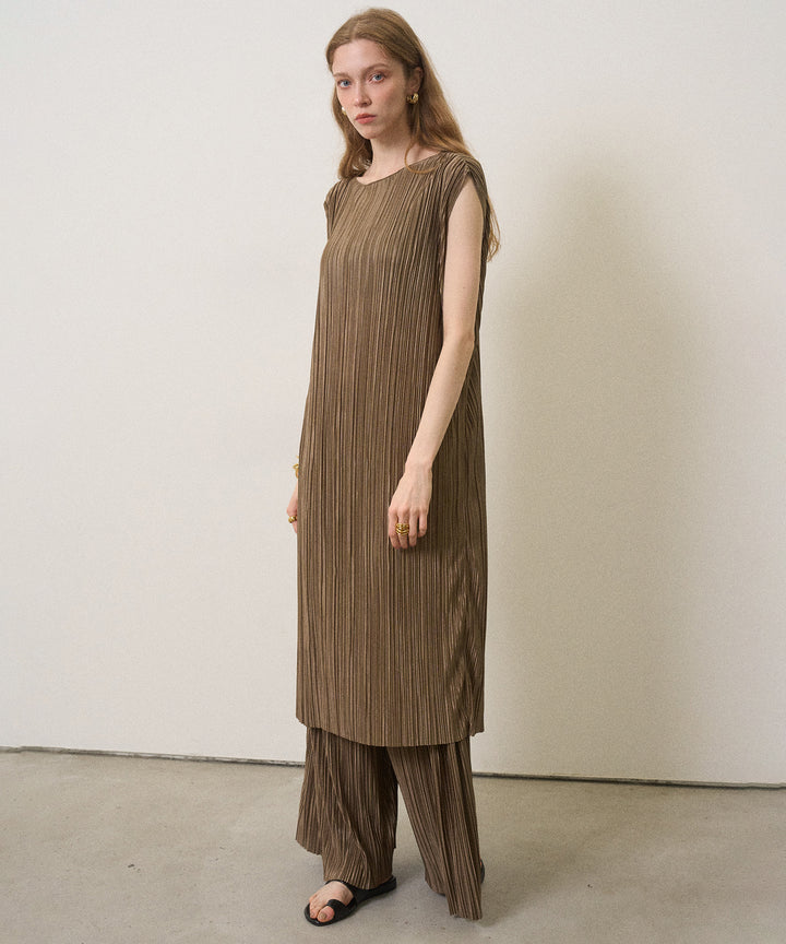 River Pleat Wide Dress