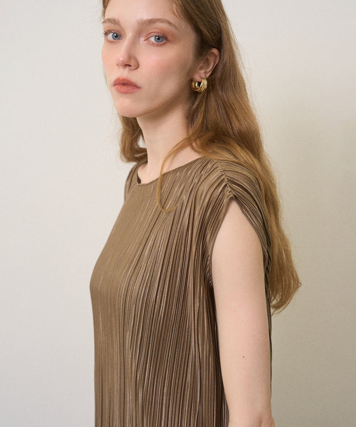 River Pleat Wide Dress