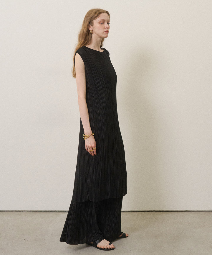 River Pleat Wide Dress