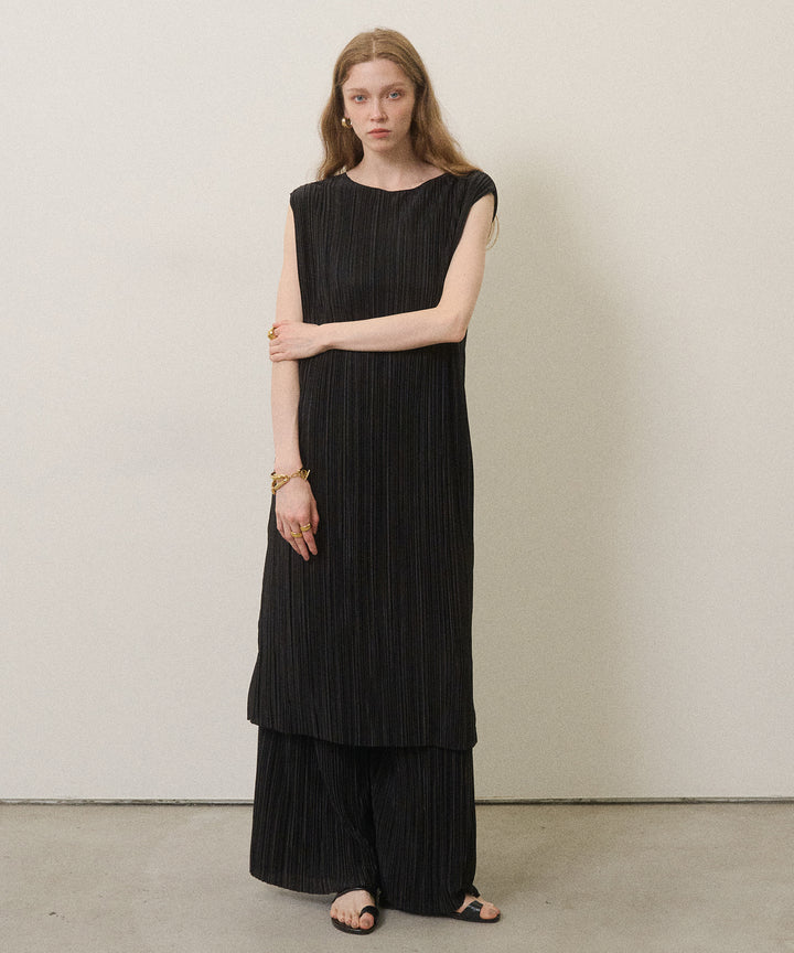 River Pleat Wide Dress