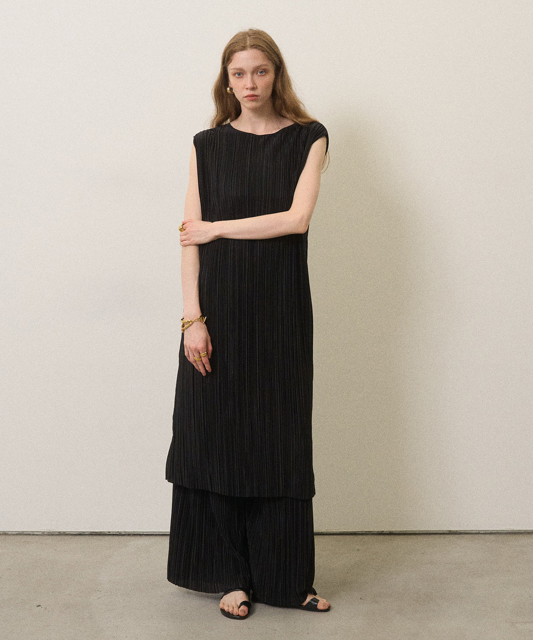 River Pleat Wide Pants