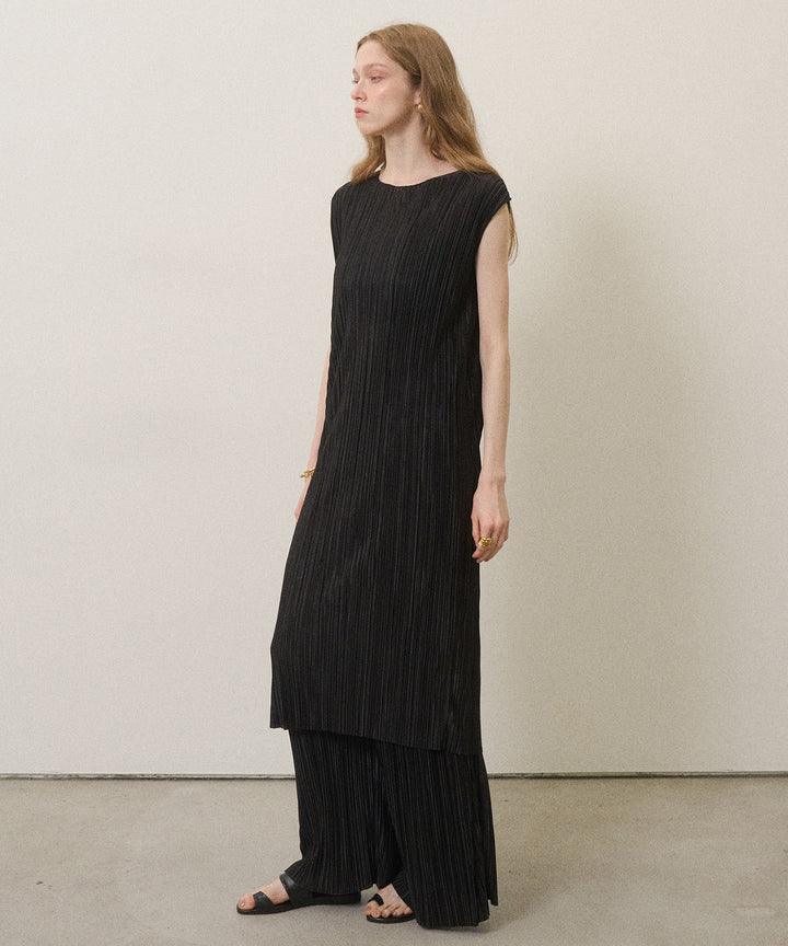 River Pleat Wide Dress