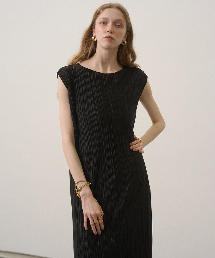 River Pleat Wide Dress