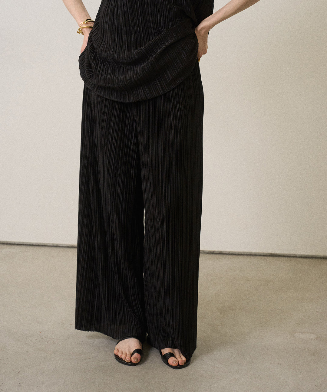 River Pleat Wide Pants