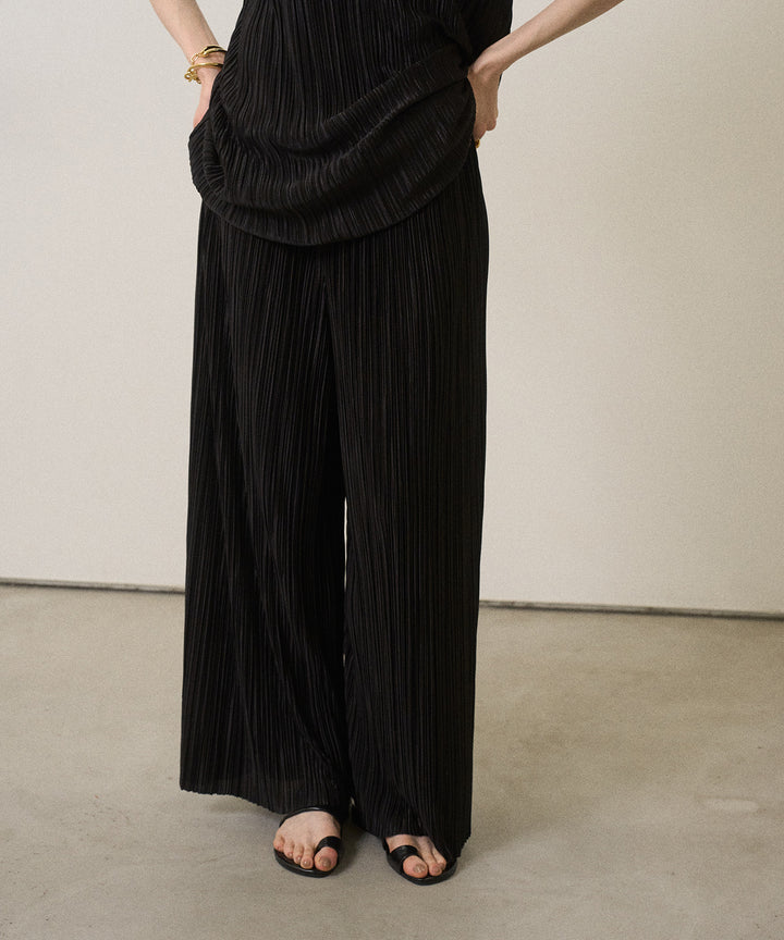 River Pleat Wide Pants