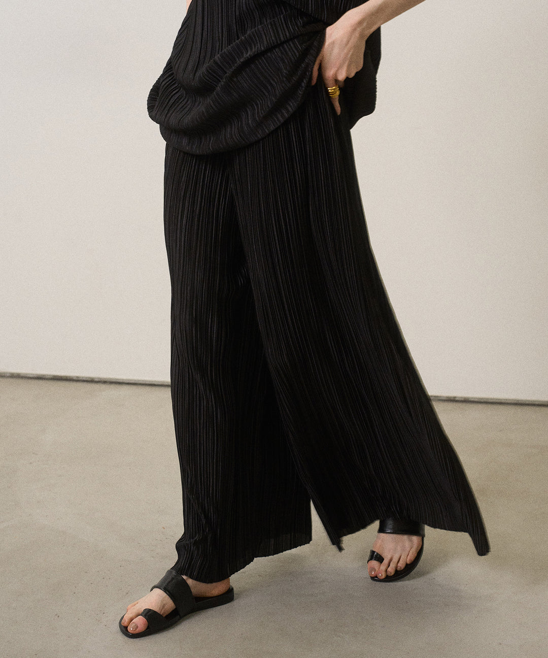 River Pleat Wide Pants