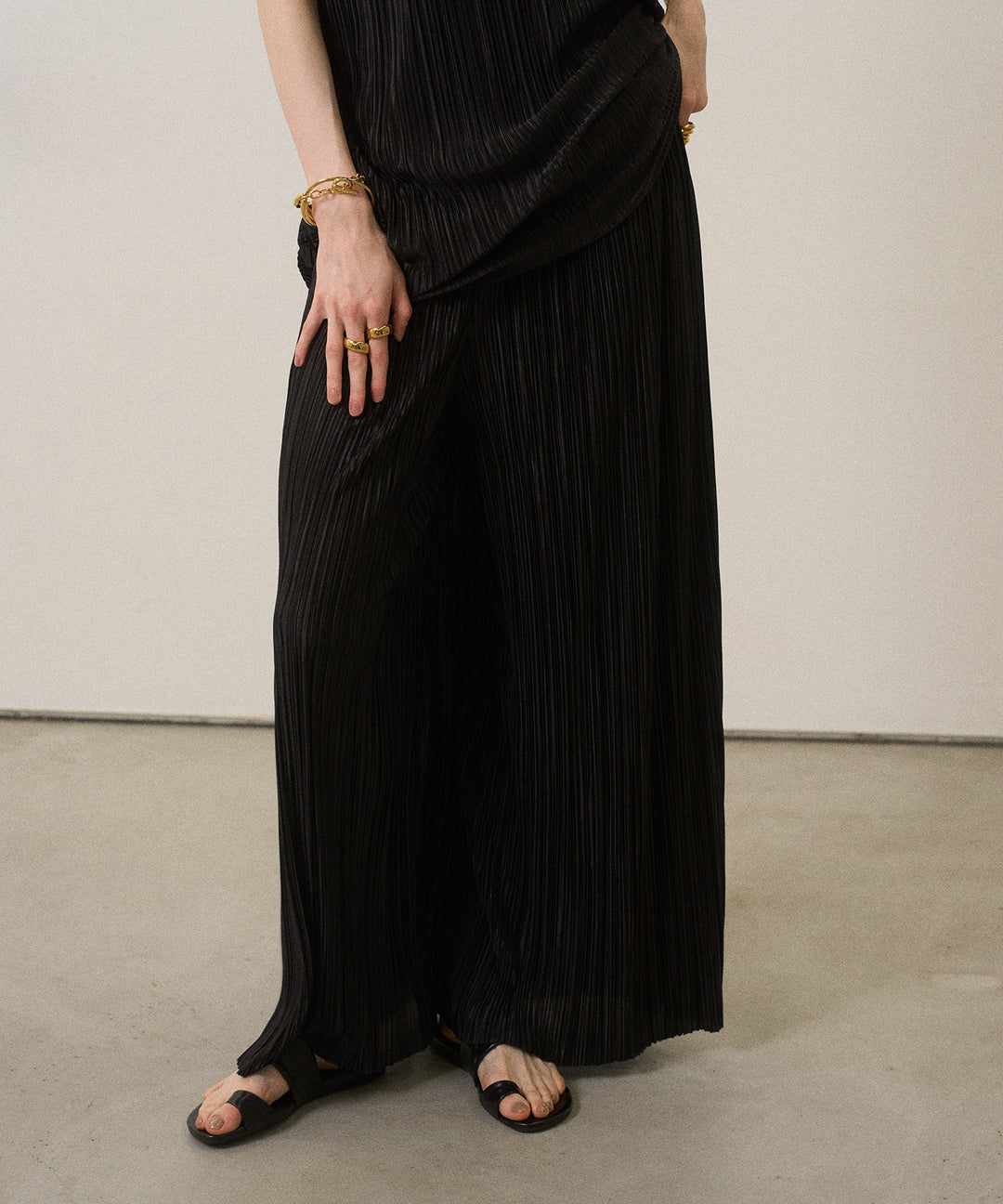 River Pleat Wide Pants