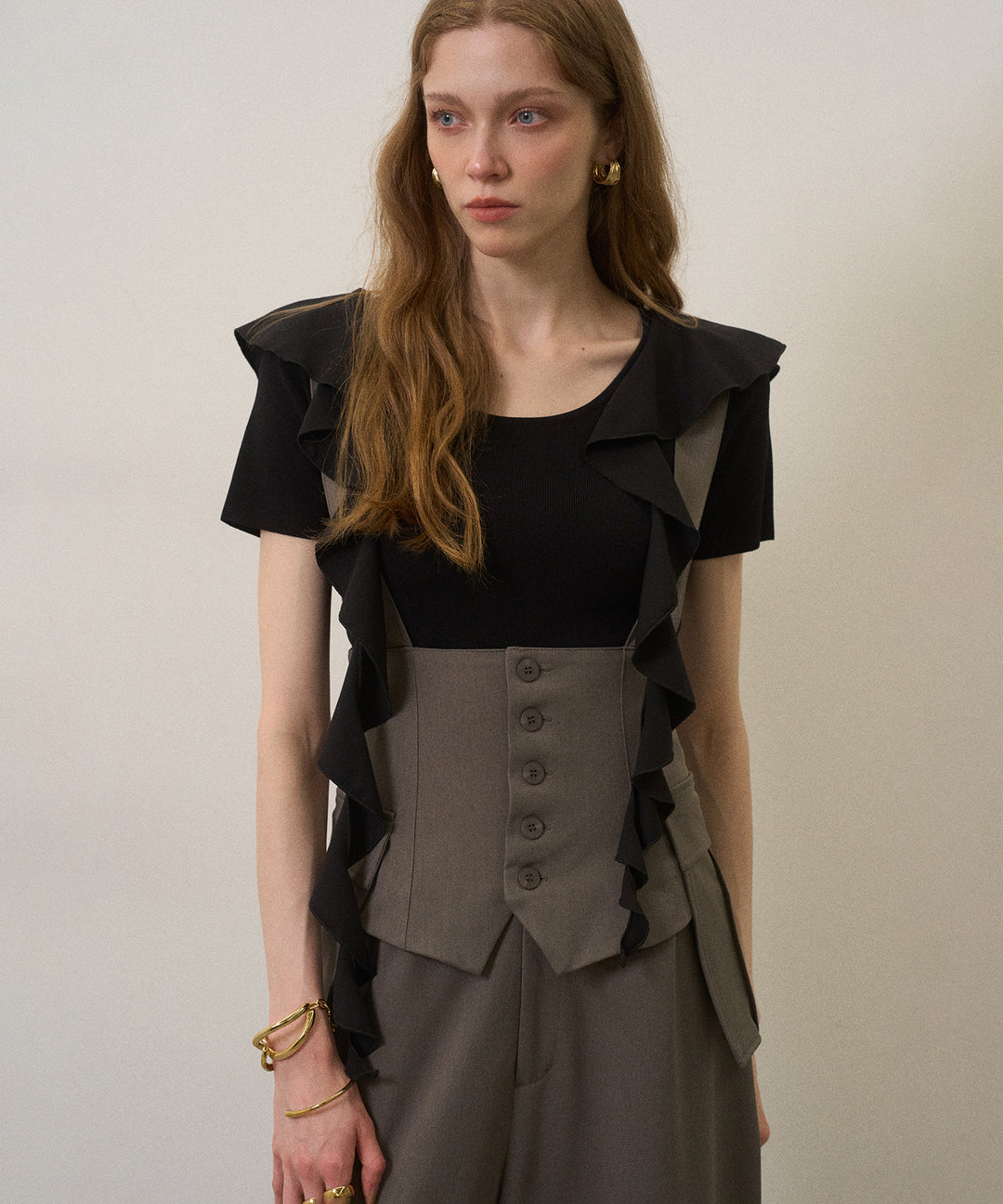 Ruffle Ribbon Swing Tops