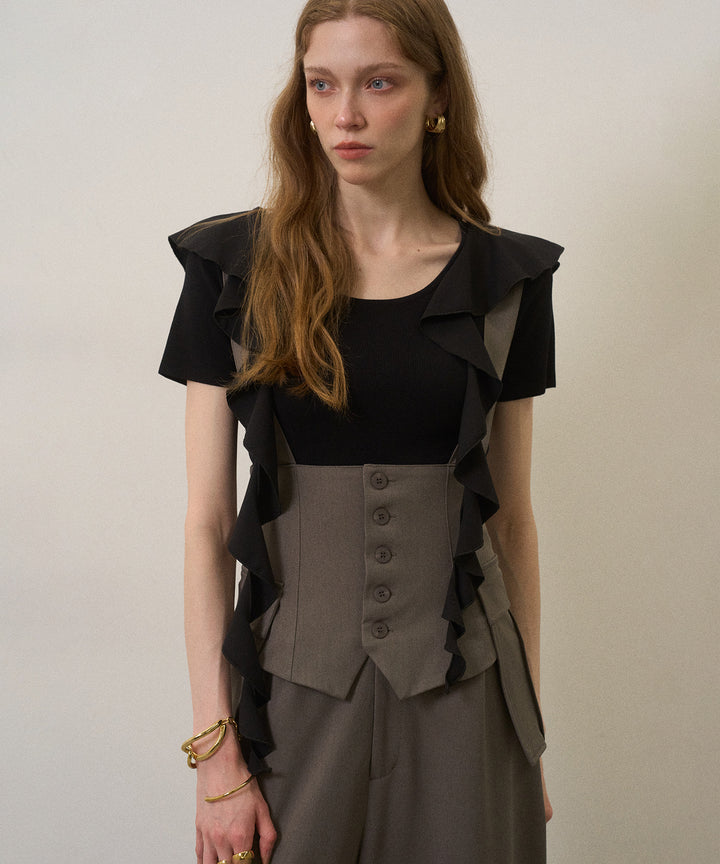 Ruffle Ribbon Swing Tops