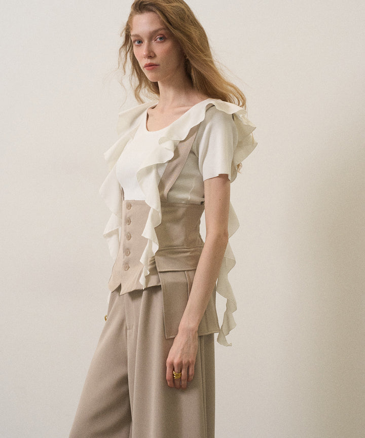 Ruffle Ribbon Swing Tops
