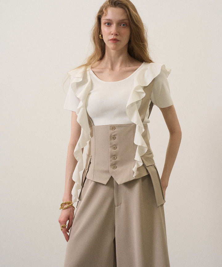 Ruffle Ribbon Swing Tops