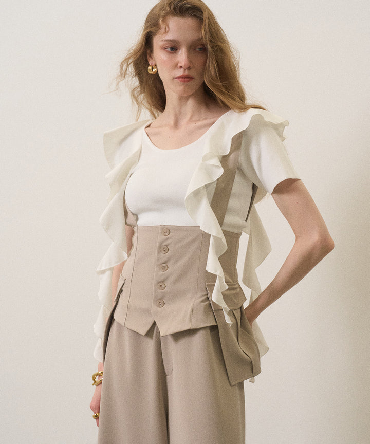 Ruffle Ribbon Swing Tops