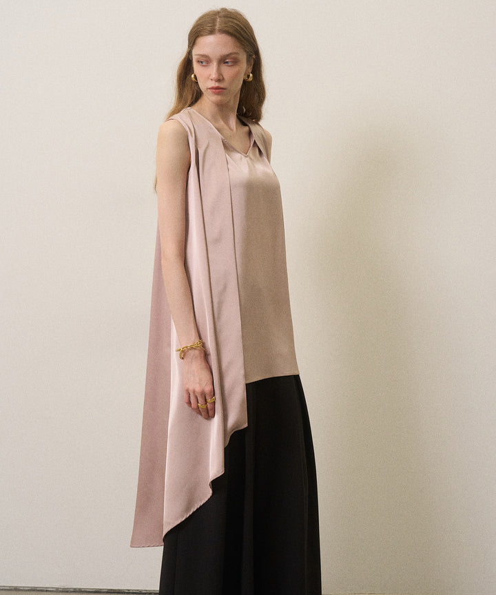 Satin Overlap Tunic