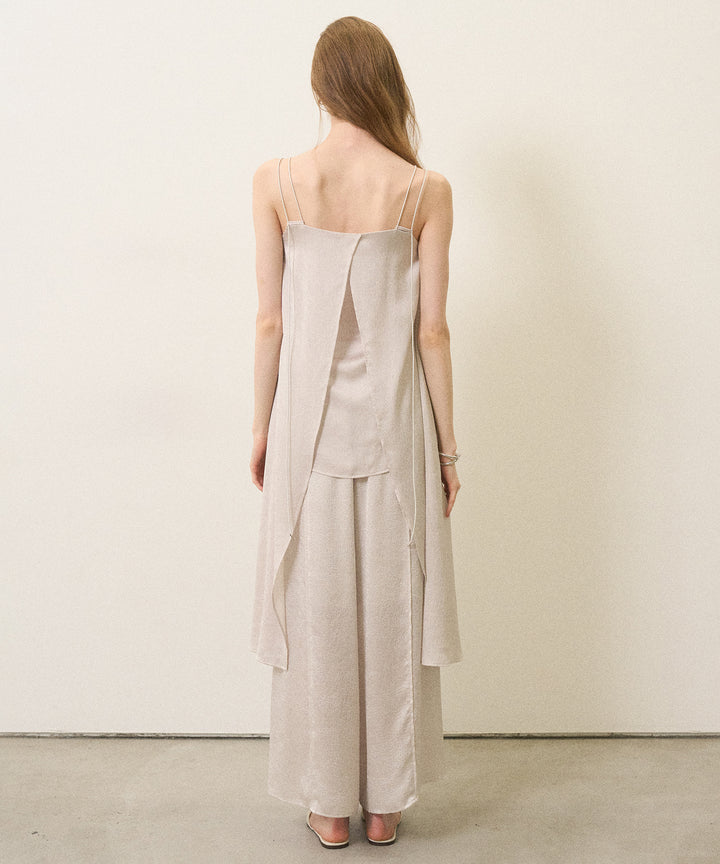 Crinkle Satin Wide Pants
