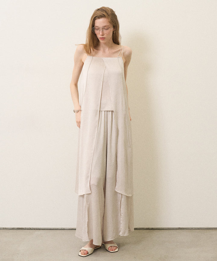 Crinkle Satin Wide Pants
