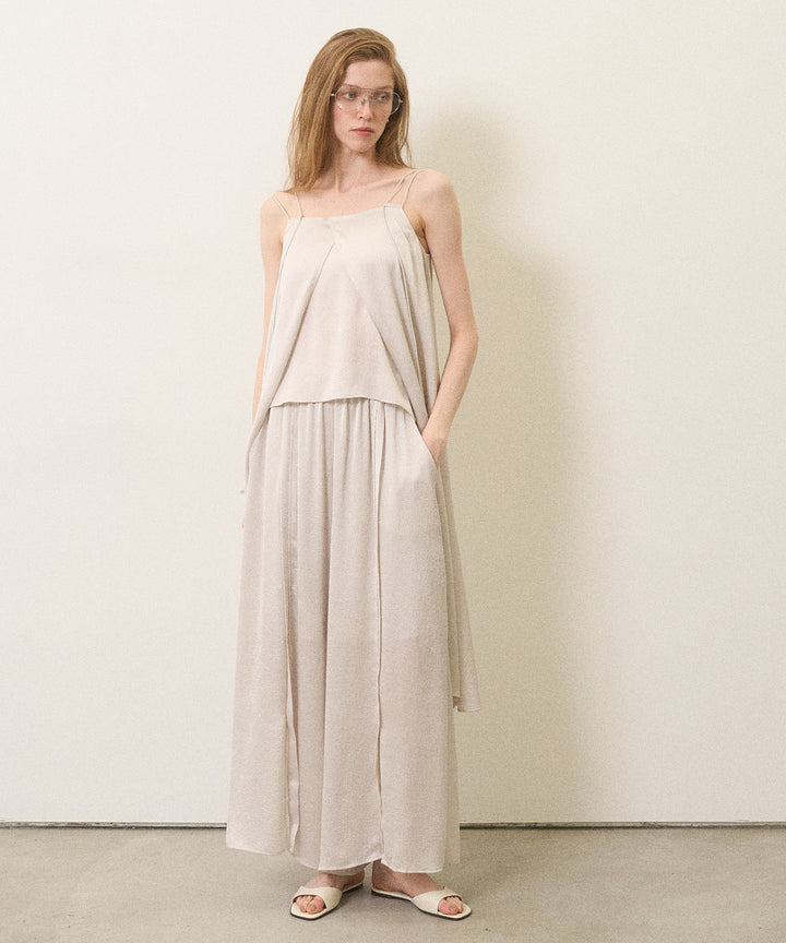 Crinkle Satin Wide Pants