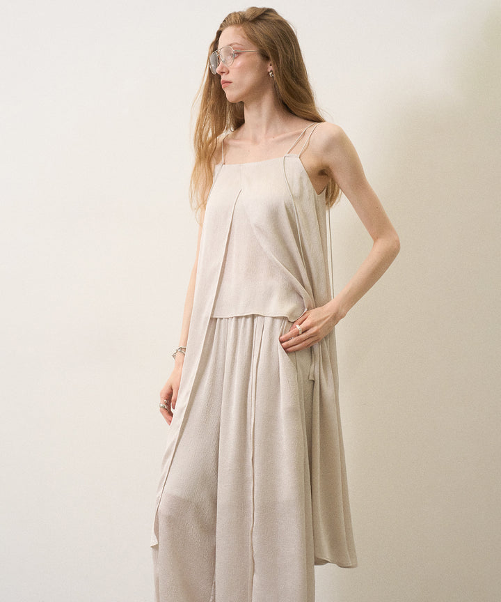 Crinkle Satin Wide Pants