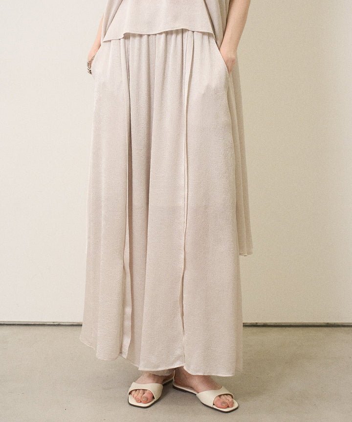 Crinkle Satin Wide Pants