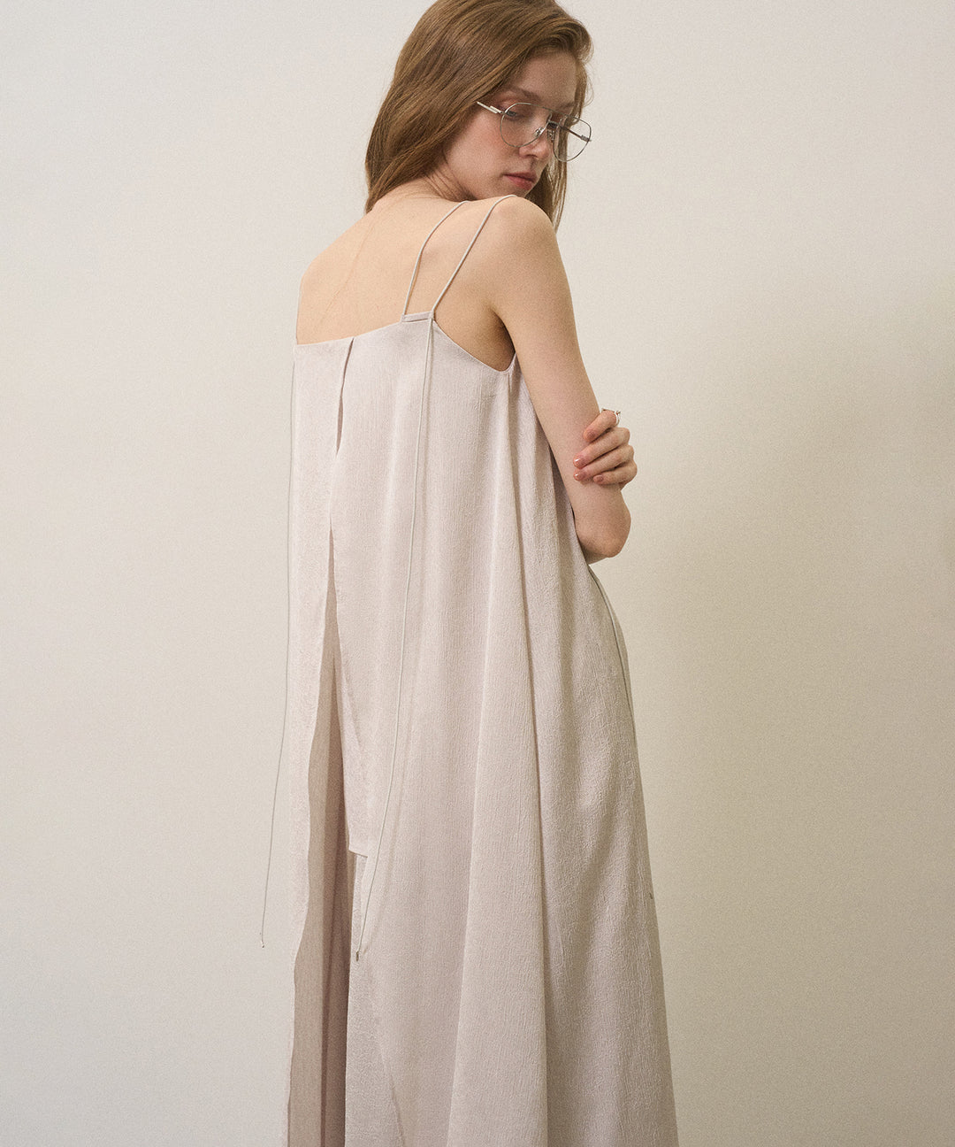 Crinkle Satin Layered C/A